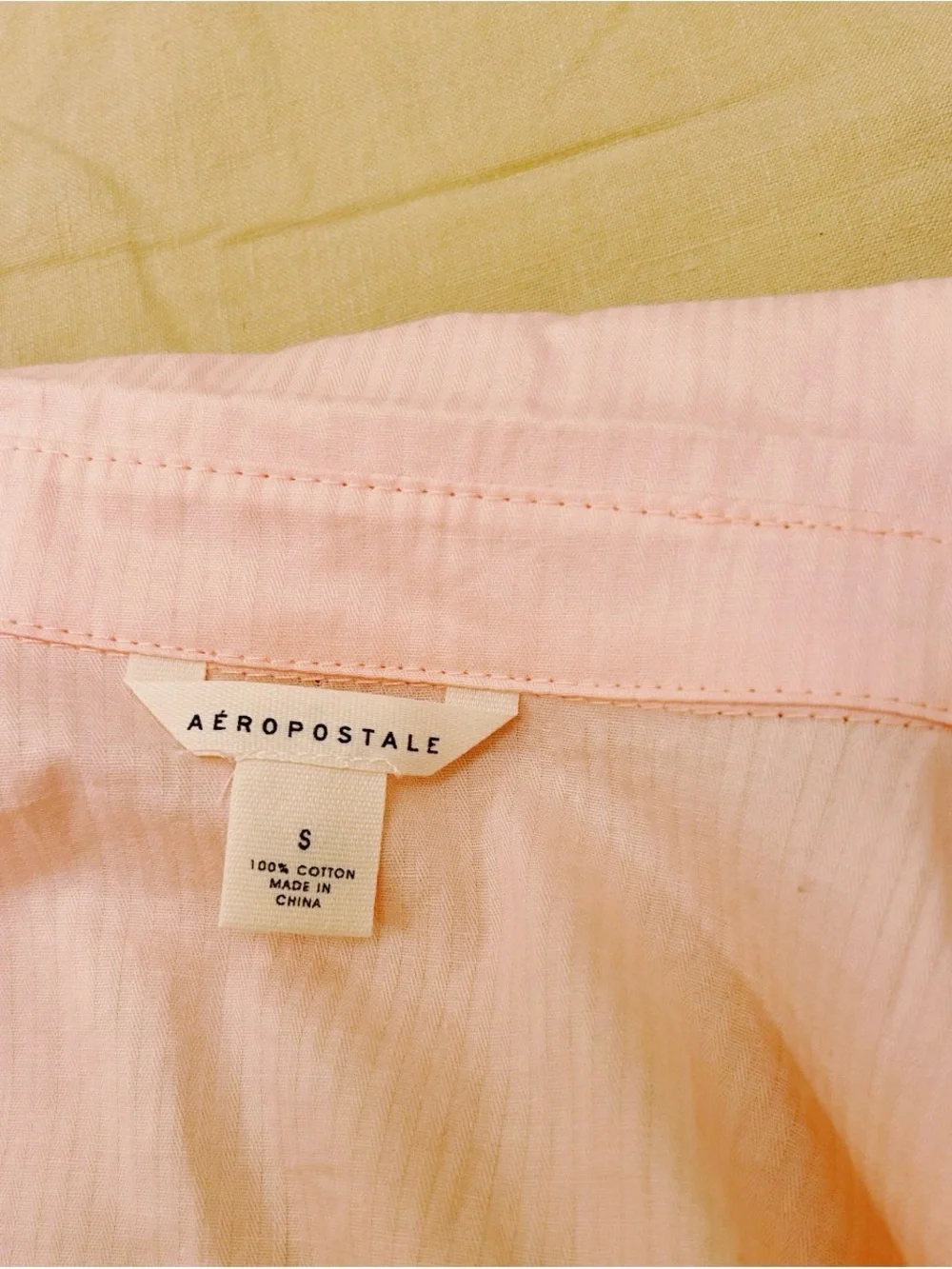 Aeropostale Pale Pink Button-Front Tunic Shirt